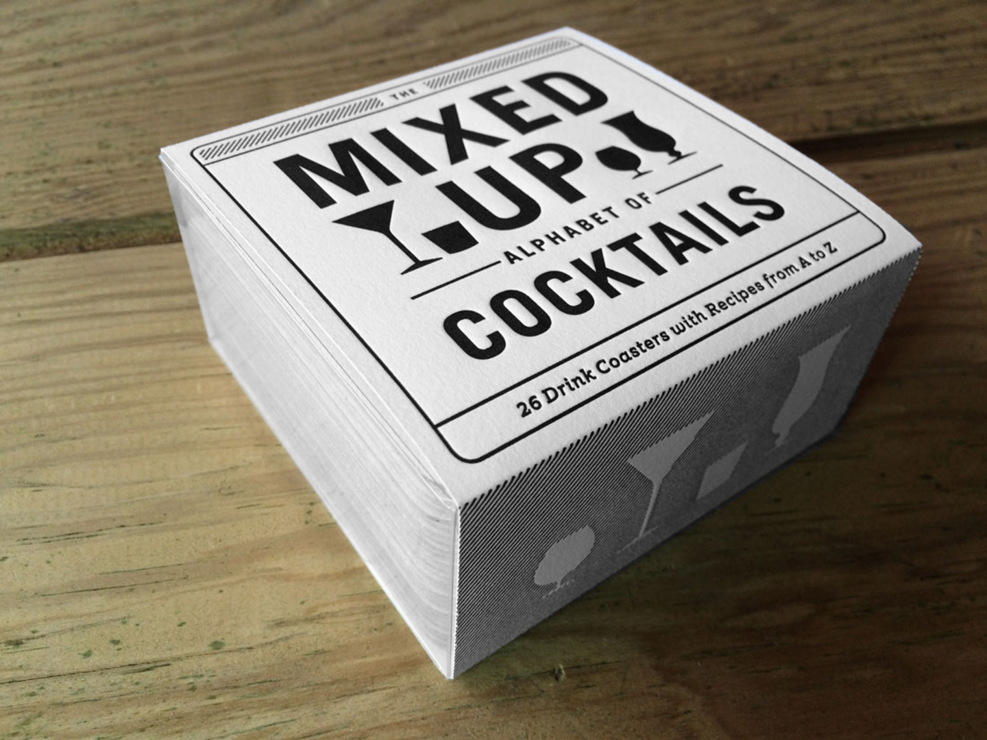 The Mixed Up Alphabet of Cocktails Letterpress Coaster Set