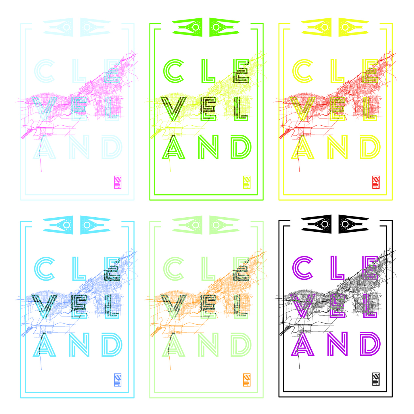 Cleveland Map Poster Series