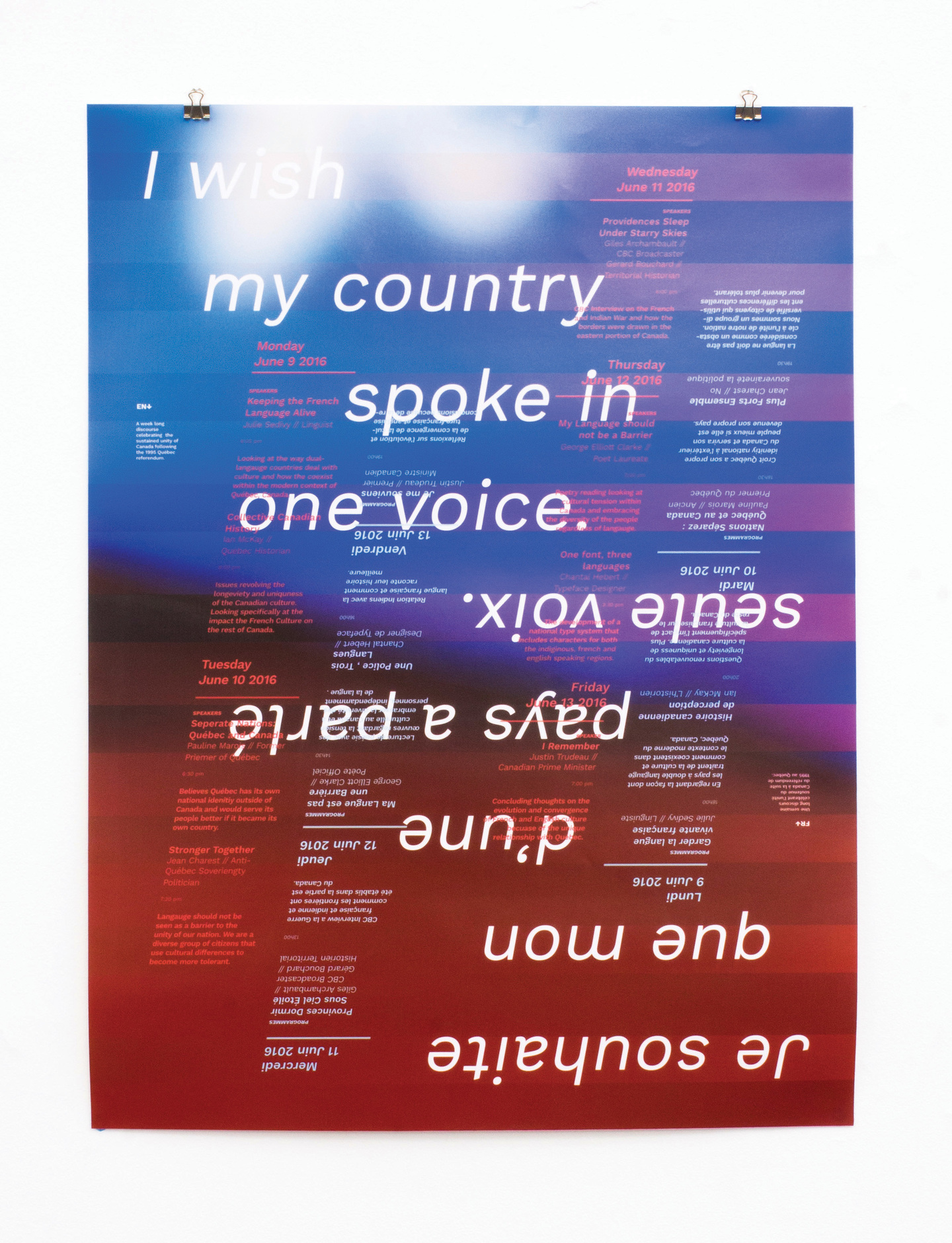 I Wish My Country Spoke in One Voice